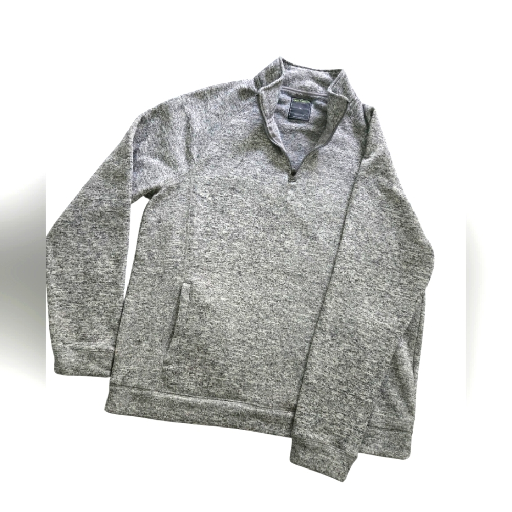 John Bartlett Consensus Gray Brushed 1/4 Zip Fleece Polyester Ize XL